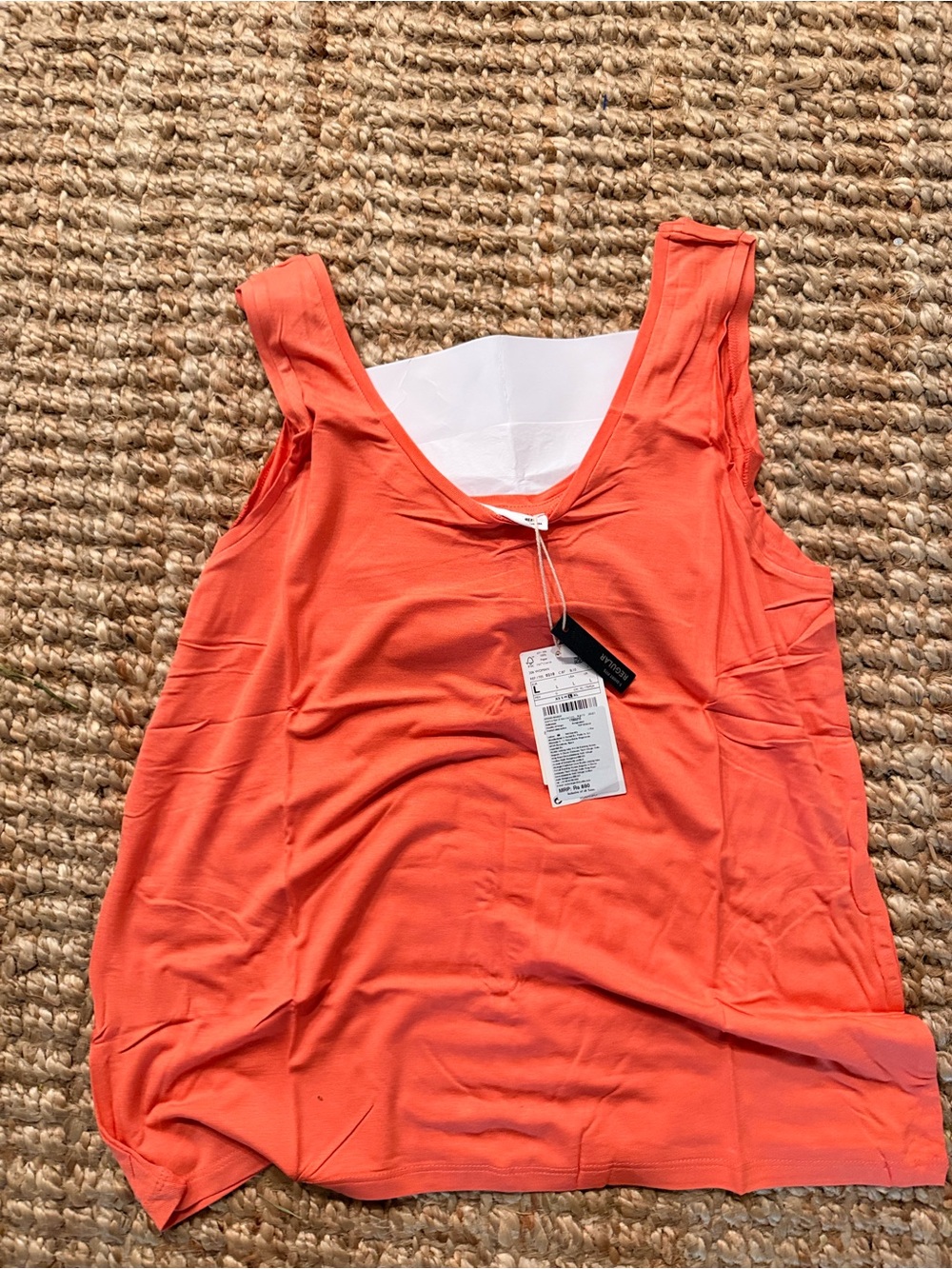 Nwt mango cotton Women's Sleeveless V-Neck Tank Top - Coral
